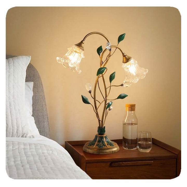 Blumen-Tischlampe Vintage-Stil 45x55cm