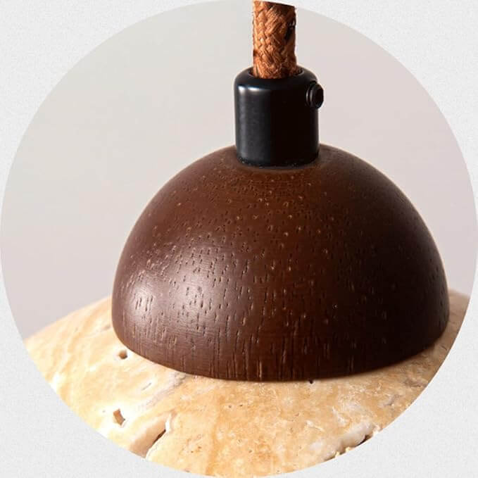 Designer Hängeleuchte Marmor & Holz