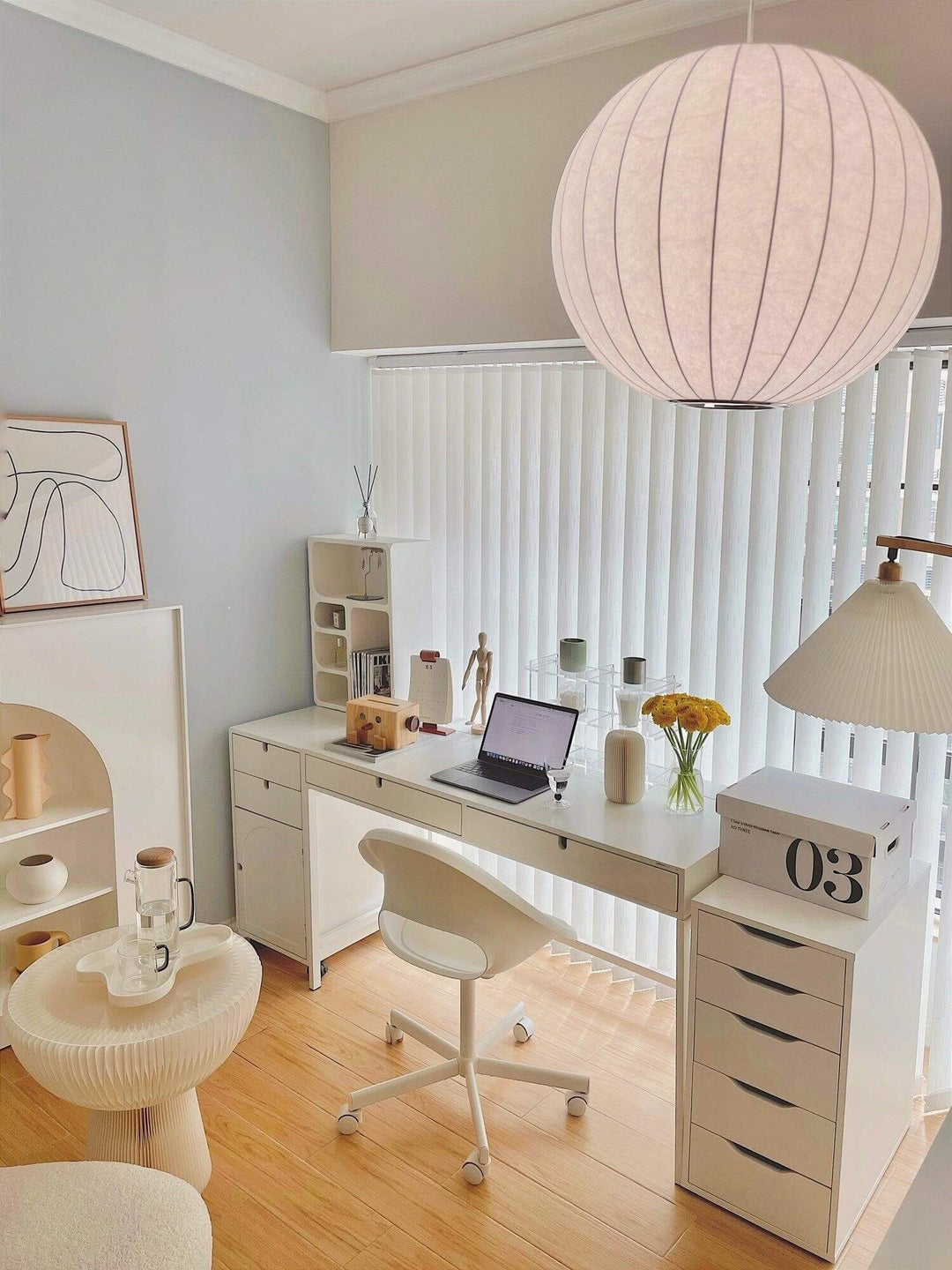 Moderne Hängelampe Weiß - Seide &Stahl