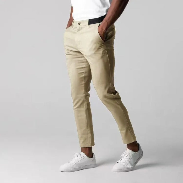 Modern men's stylish stretch chinos. Tailored for comfort, perfect as versatile work or casual pants.
