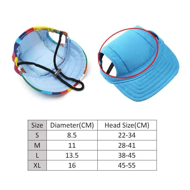 Hunde-Cap mit Ohrenlöchern & Kinnriemen