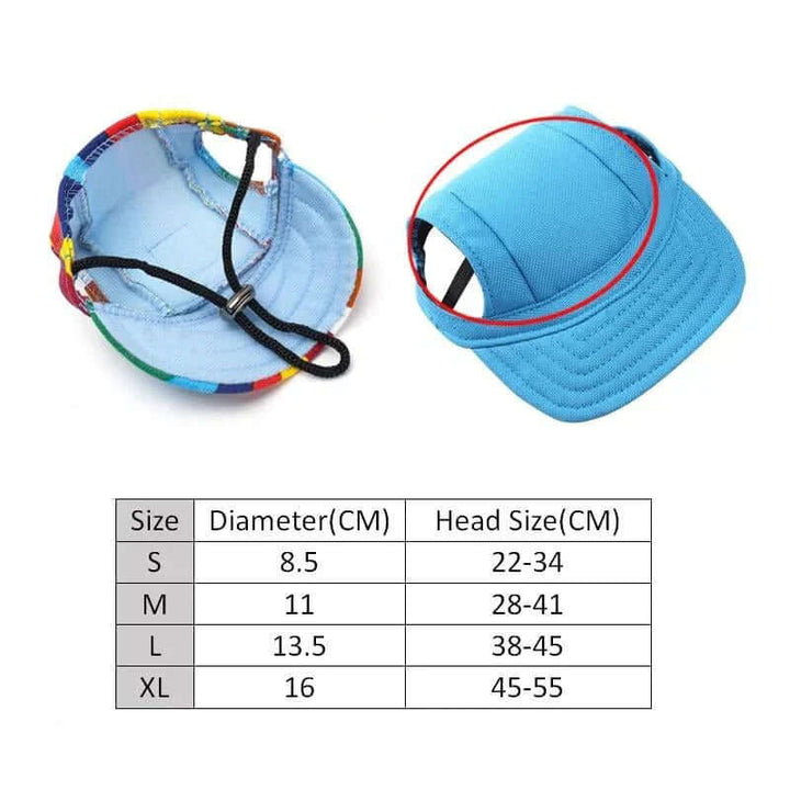 Hunde-Cap mit Ohrenlöchern & Kinnriemen