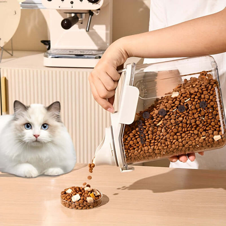Luftdichter Trockenfutterbehälter mit Messbecher