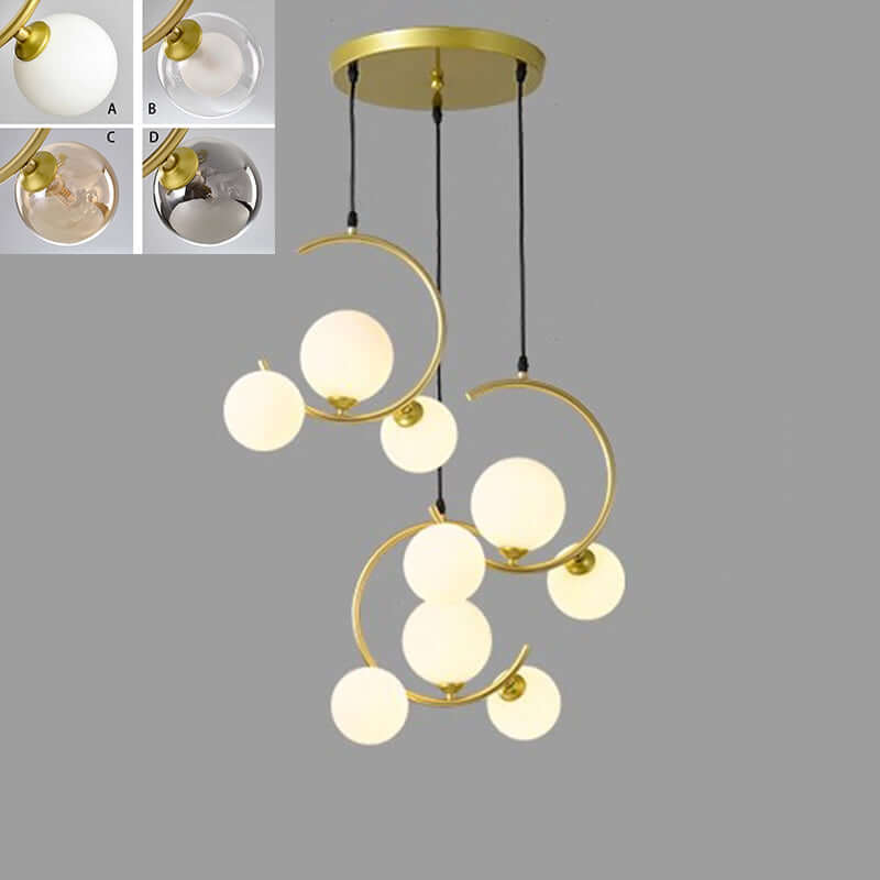 Moderne LED-Pendelleuchte, dimmbar, 3 Lichtköpfe
