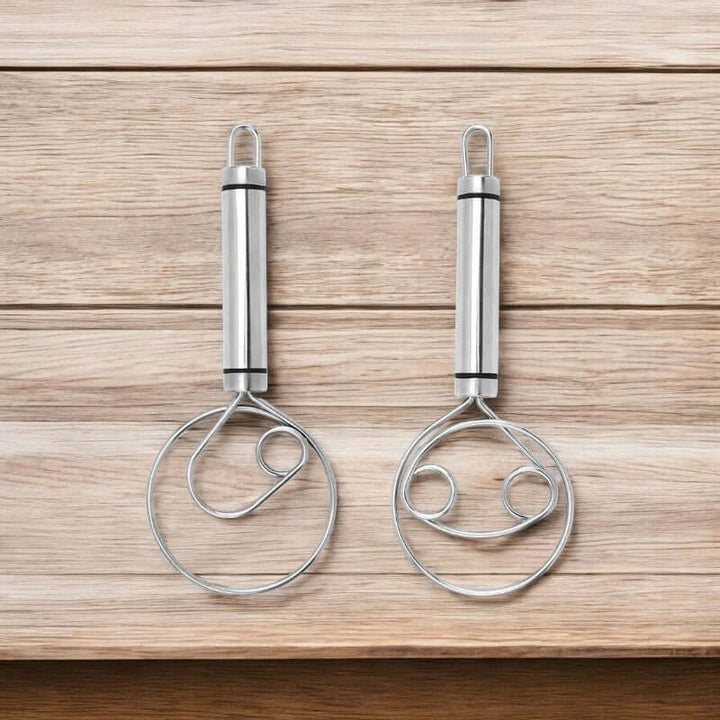 Edelstahl Danish Teigrührbesen - Ergonomischer Teigmischer