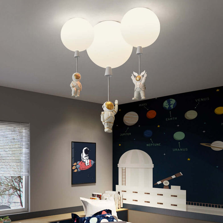 Moderne LED-Deckenleuchte "Mond & Astronauten"
