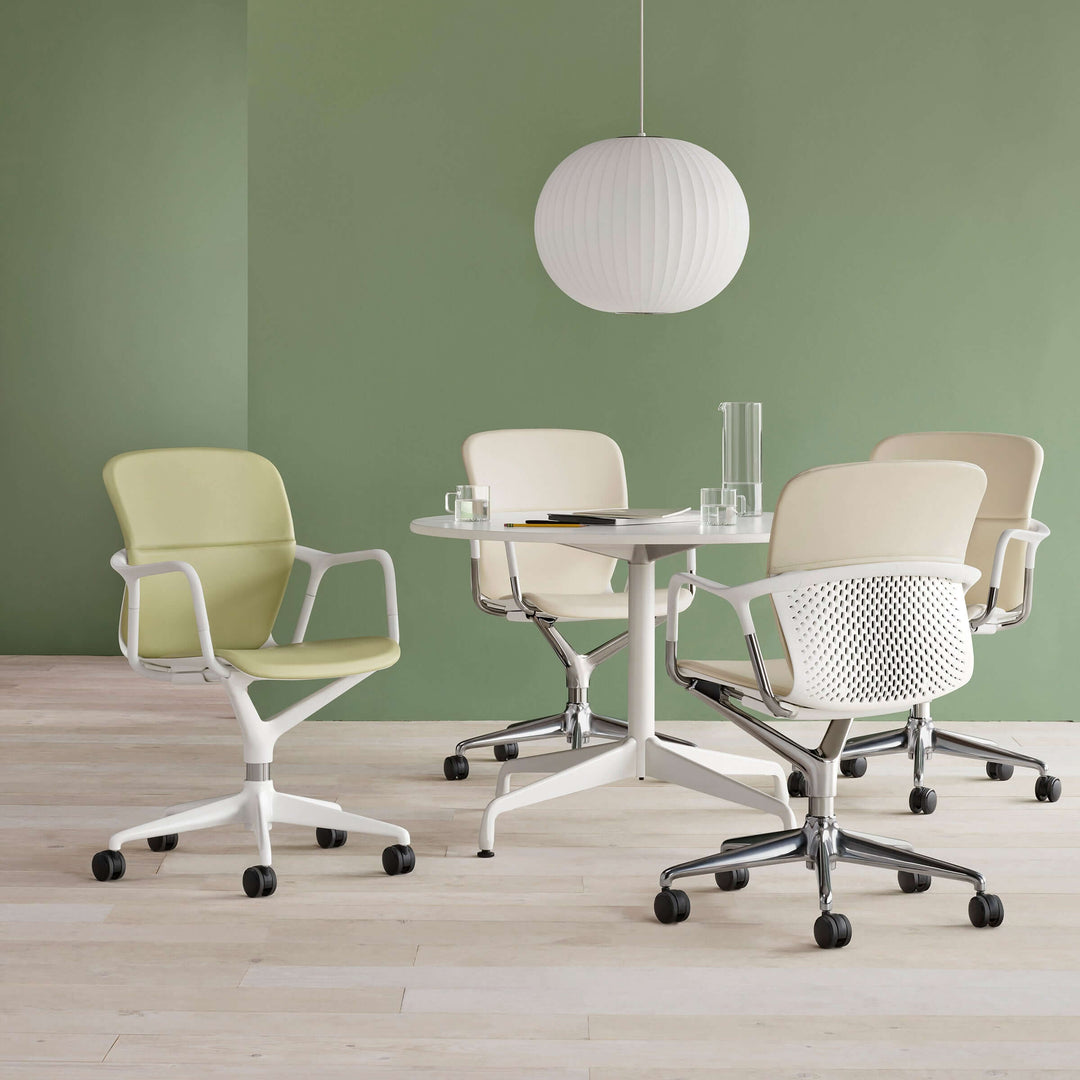 Moderne Hängelampe Weiß - Seide &Stahl