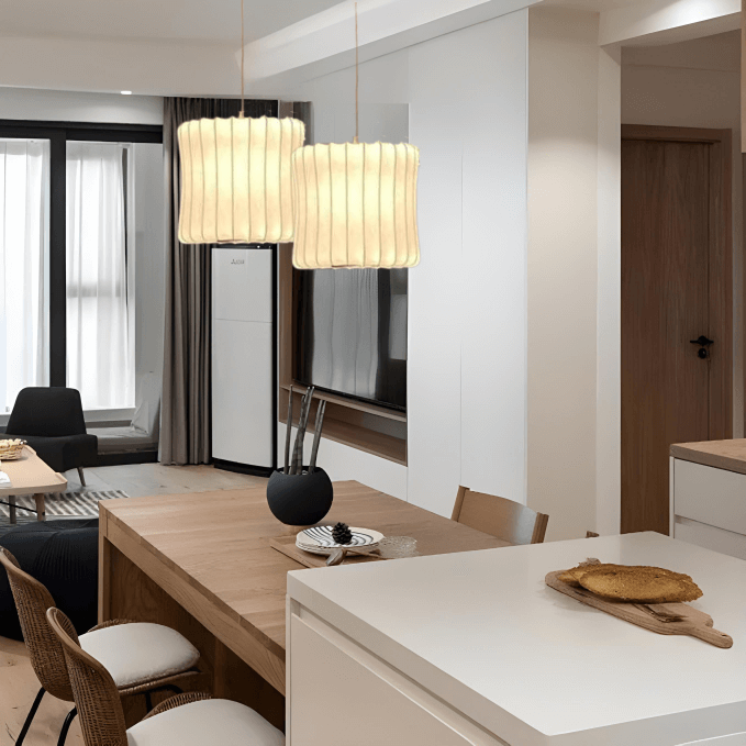 Moderne Hängeleuchte Halbholz Designleuchte