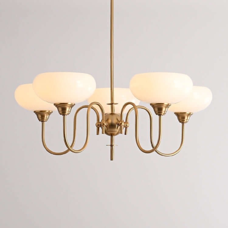 Cremefarbener Kaki Glas-Kronleuchter