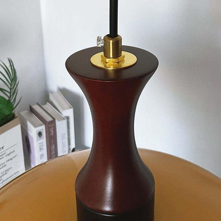 Retro Bernstein Glas Pendelleuchte 30cm
