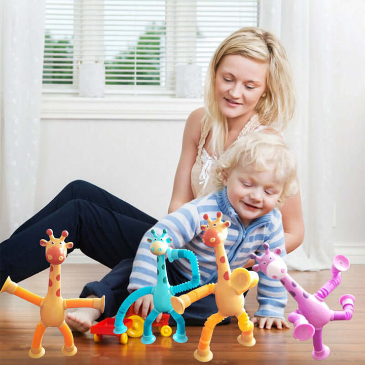 Flexibles Giraffenspielzeug mit Saugnapf