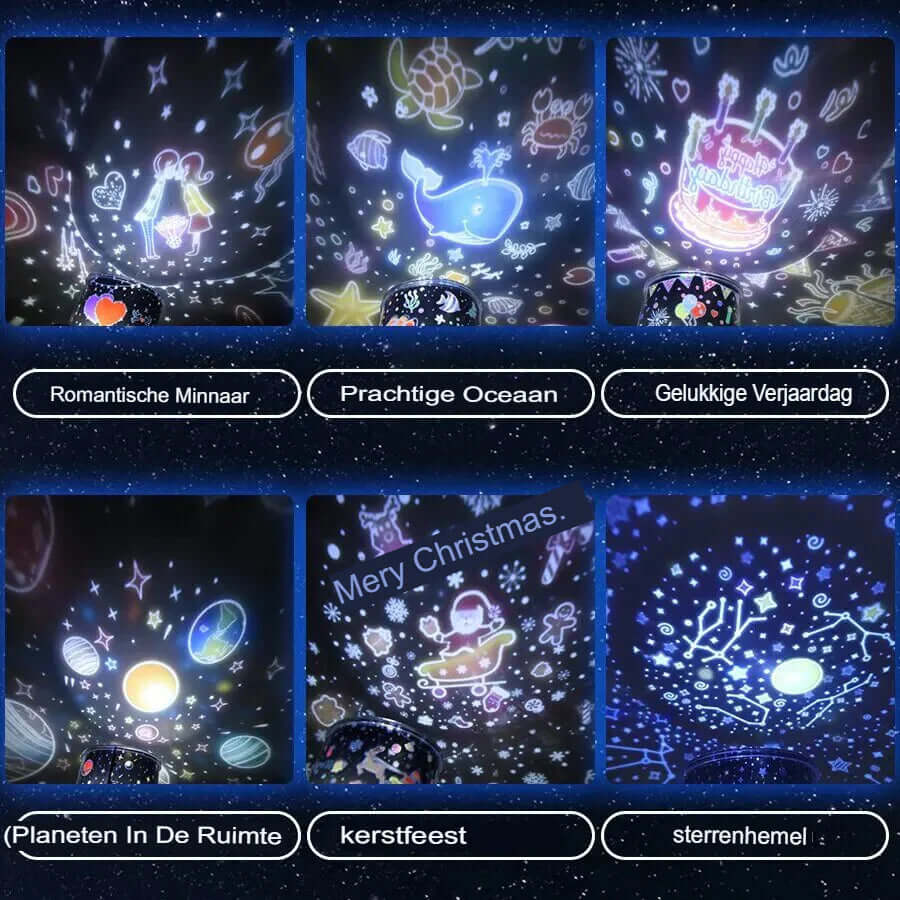 Projektions-Nachtlicht mit 6 Mustern für Kinder