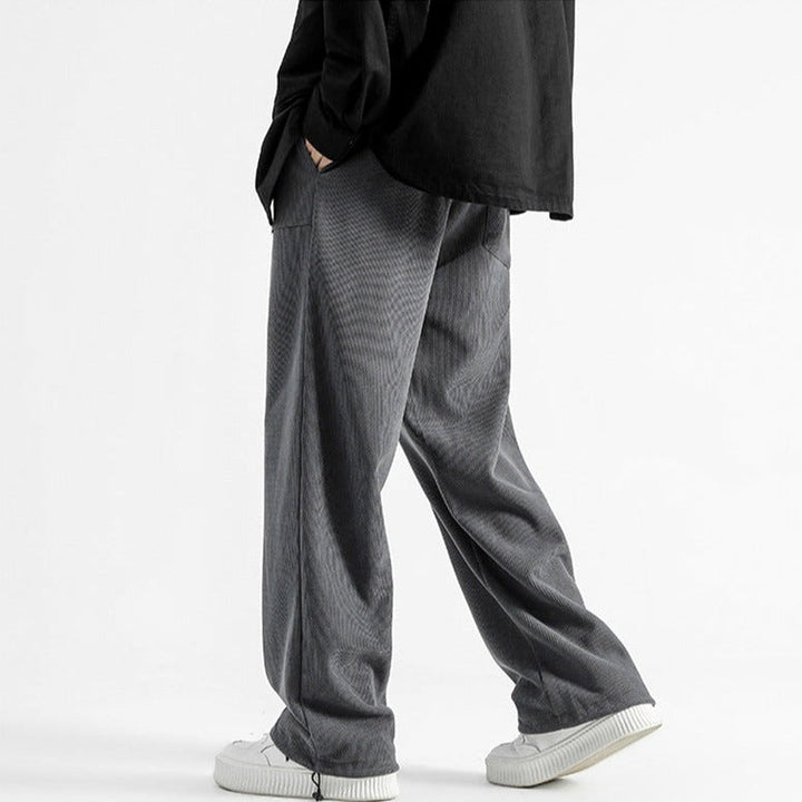 Grey Malibu Relaxed Fit Pants for men, perfect everyday casual wear with a comfy drawstring.