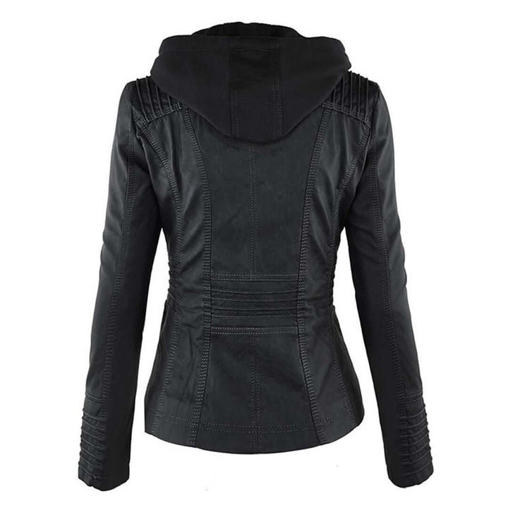 Lederjacke mit Kapuze für Damen