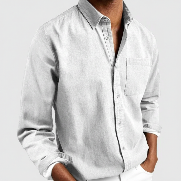 Men's fashionable long sleeve button-down shirt, a versatile collared option for casual or dress shirt style.