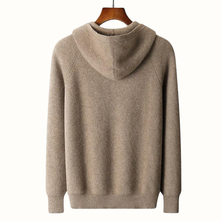 Close-up of Men's Nova comfort hoodie, showing soft, warm fabric. Perfect for casual layering & everyday style.