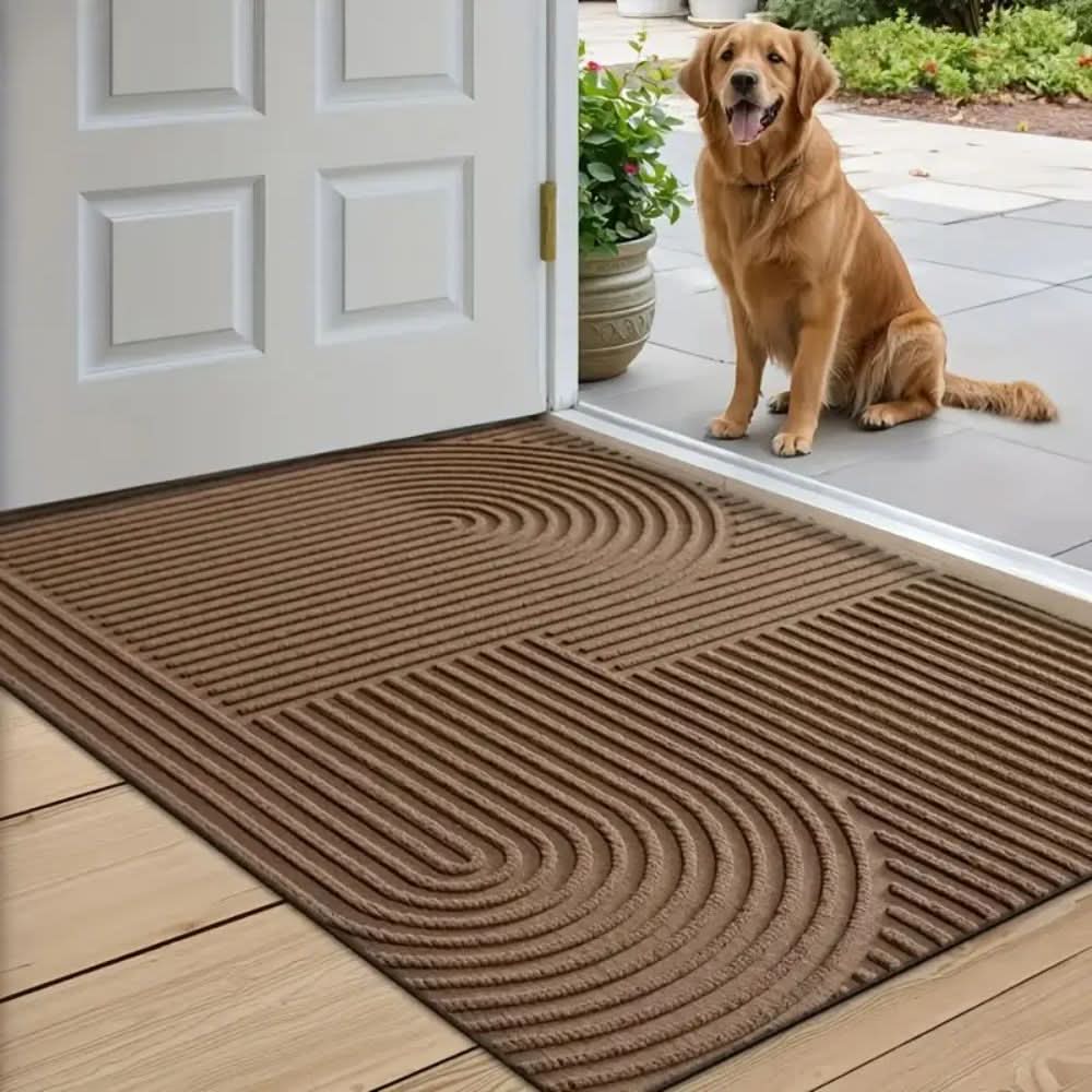 Soft absorbent floor mat, modern line pattern. Non-slip for safety and style, a durable home decor mat.