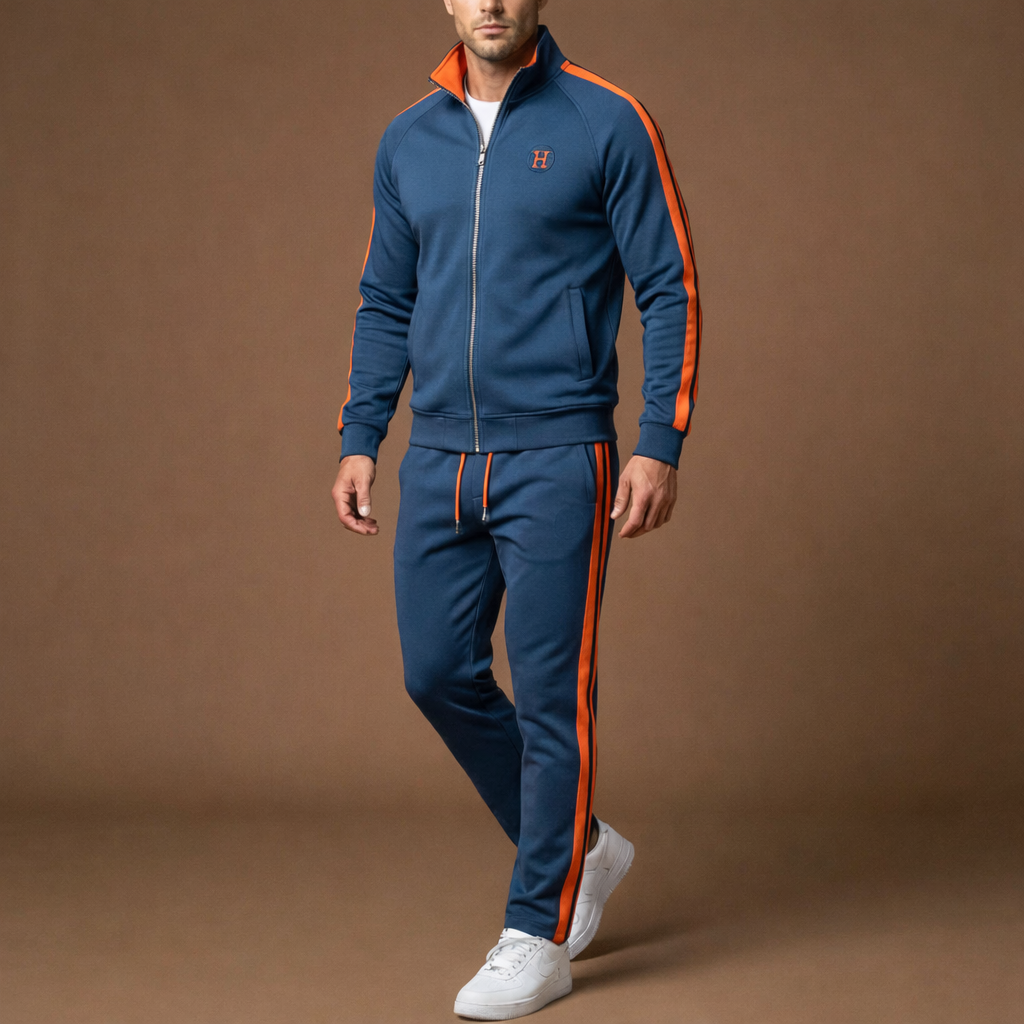 Fashionable men's streetwear tracksuit. A versatile two-piece set for modern style, casual outfits & athletic wear.