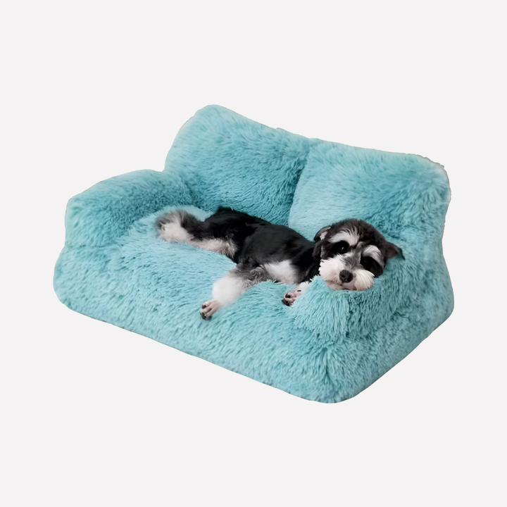 Non-slip elevated pet bed bench for small dogs & cats. Durable, washable, and perfect pet furniture.