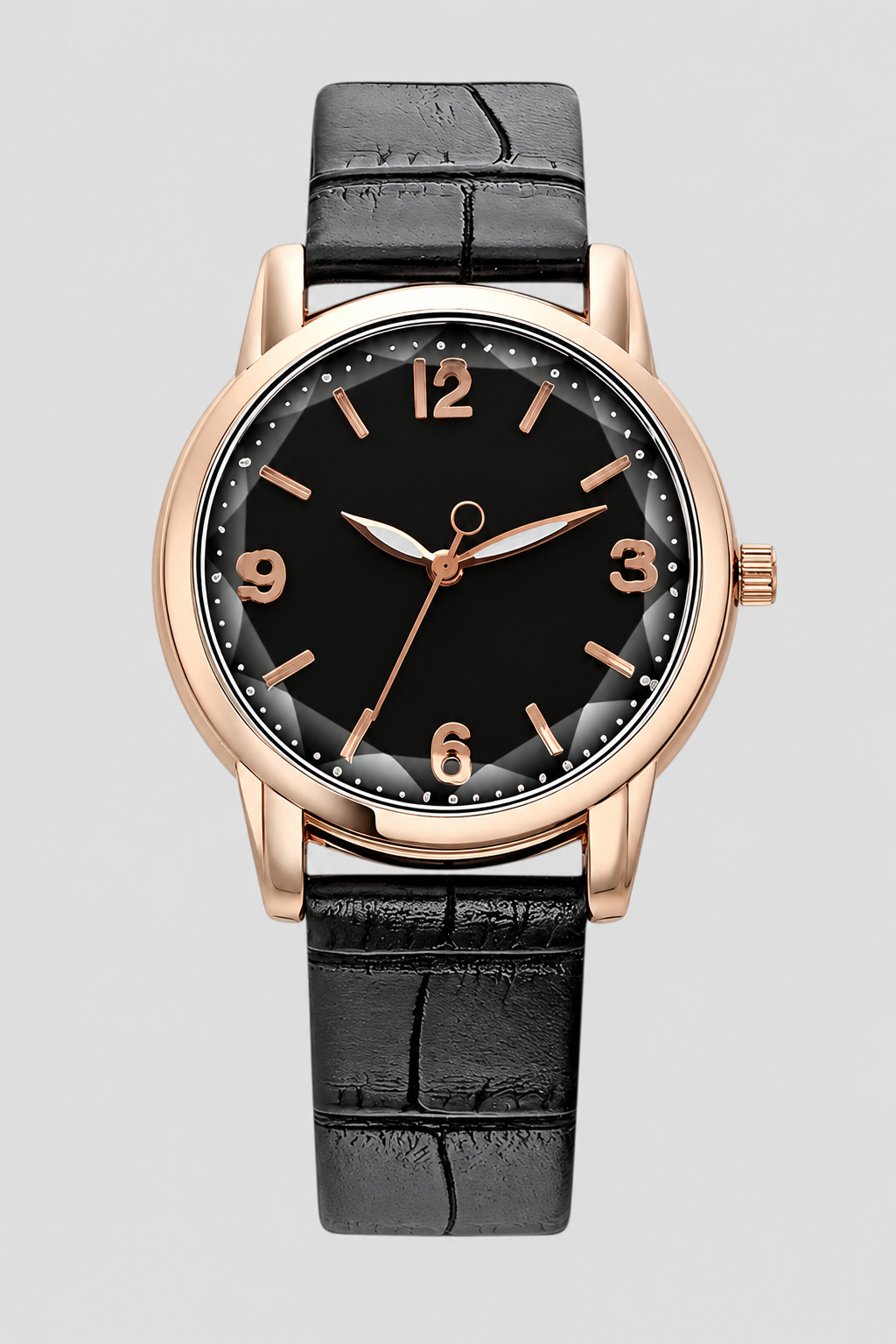 Beautiful women's classic watch featuring an elegant embossed strap & a simple, easy-to-read dial.