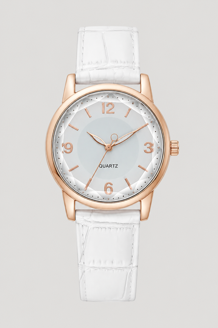 Women's elegant dress watch, a classic minimalist timepiece, ideal as a refined fashion accessory.