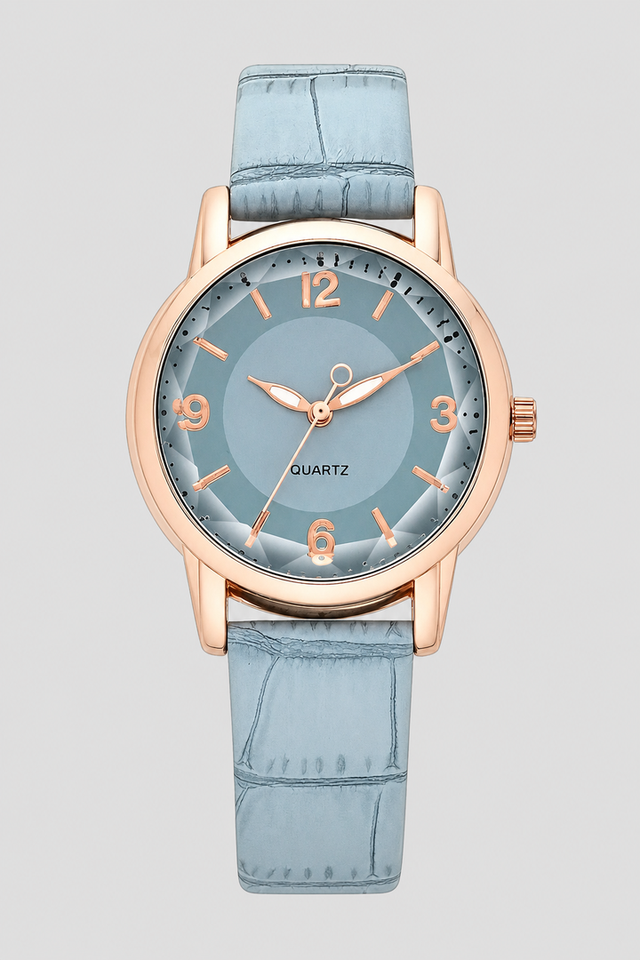 Embossed strap women's watch, an elegant classic timepiece, perfect for any sophisticated outfit.