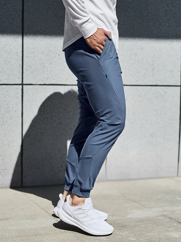 Versatile men's casual bottoms. Performance joggers for gym, travel & daily comfort.