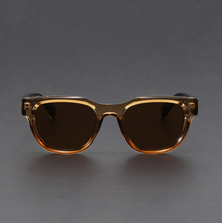 Classic square frame polarized sunglasses, perfect unisex fashion eyewear.