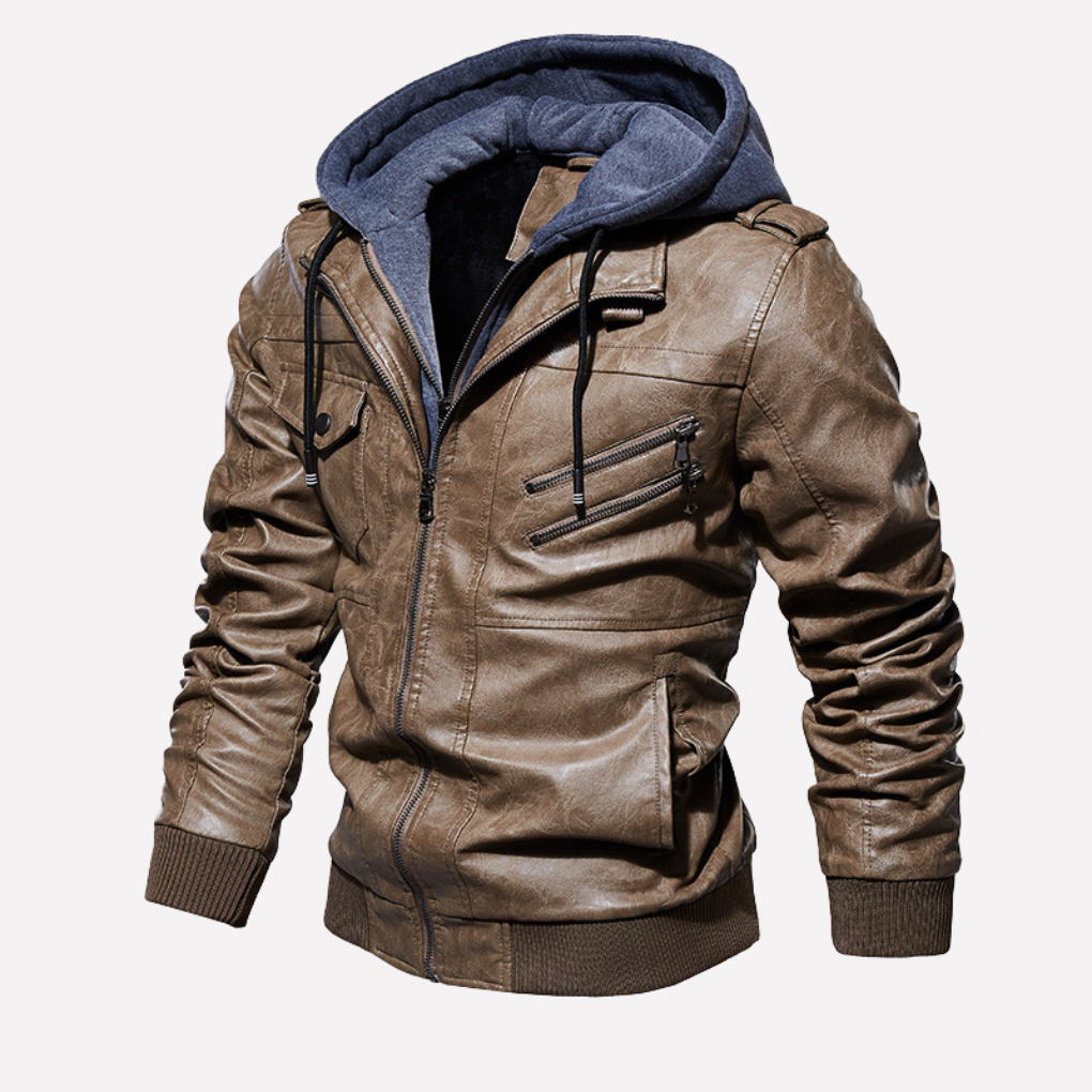 Warm men's winter parka jacket featuring a cozy faux fur collar and durable outer shell, perfect for snow.