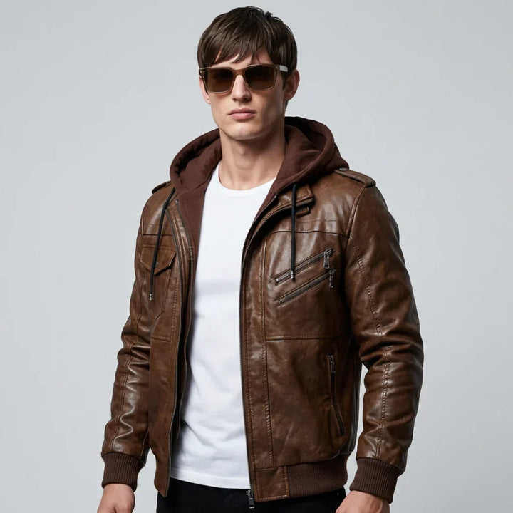 Men's stylish winter parka coat with a luxurious faux fur collar. Warm, long outerwear for cold weather.