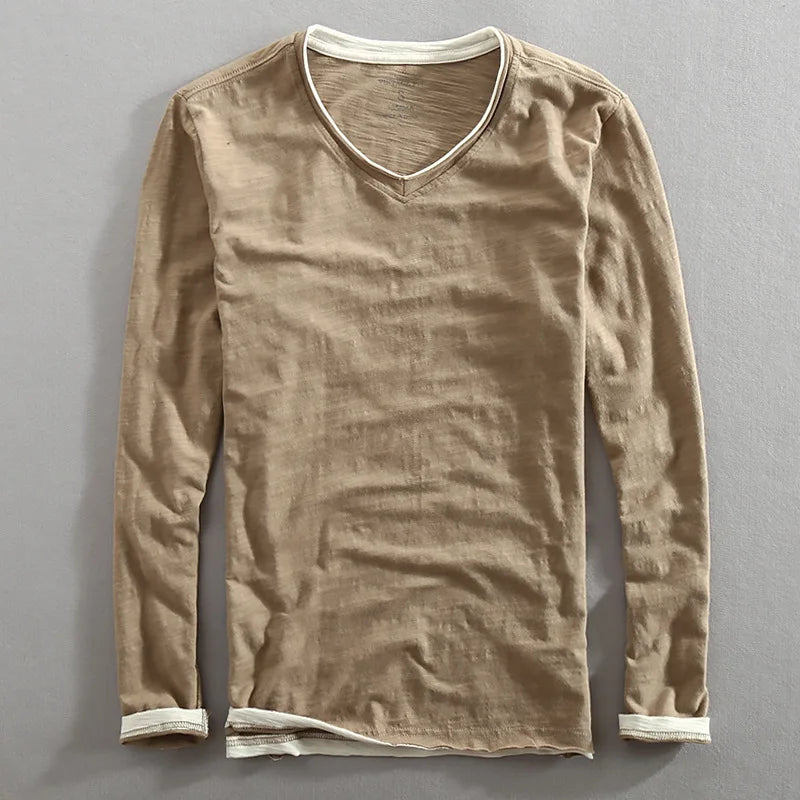 Tailored fit men's Nightfall V-neck shirt. Classic short sleeve, comfortable for everyday casual wear & stylish apparel.