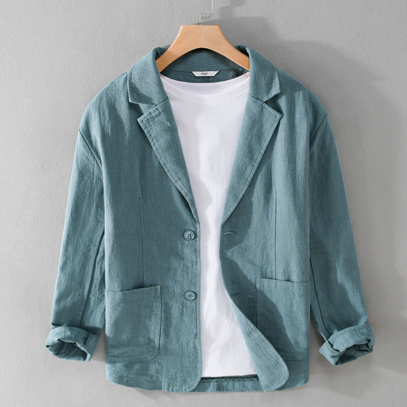 Effortless casual men's jacket with a relaxed fit, great for versatile layering in spring, summer, or fall.