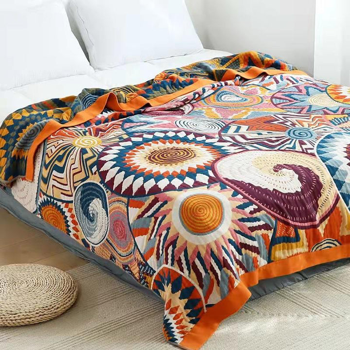 Boho Reversible Quilted Blanket