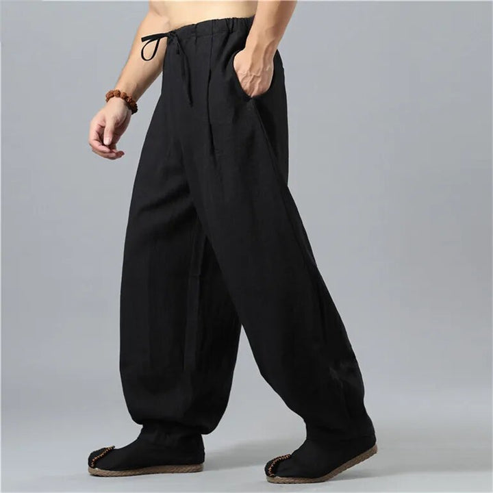Breathable unisex Kodama baggy pants with a relaxed fit, perfect comfortable summer casual wear.