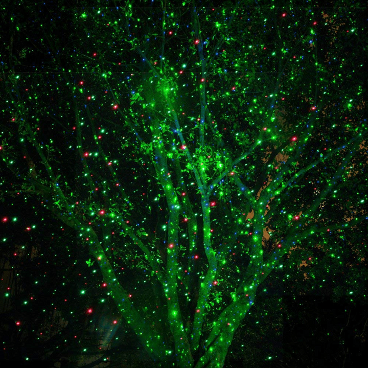 Dynamic outdoor laser light projector creating a vibrant, dazzling display for parties and events.