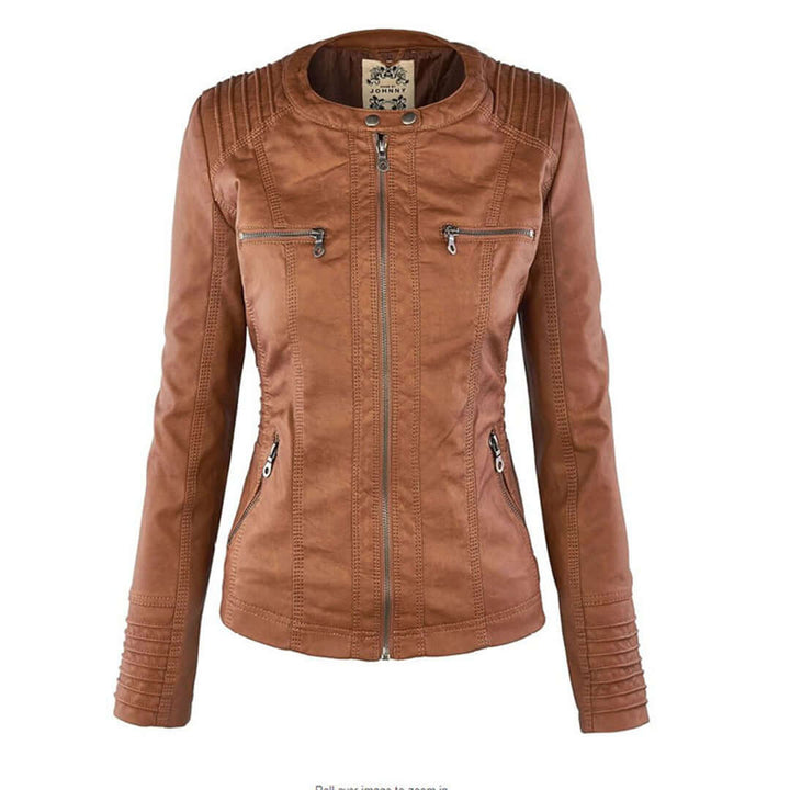 Lederjacke mit Kapuze für Damen