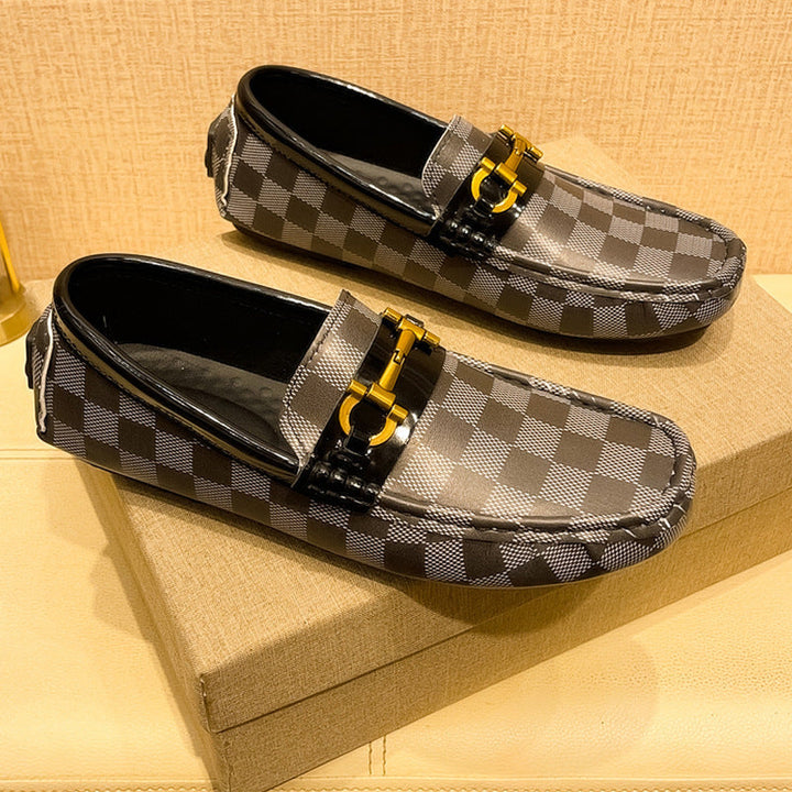 Stylish brown men's slip-on loafers, comfortable driver shoes for everyday casual wear.