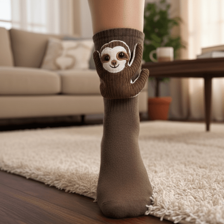 Cozy unisex animal house socks with non-slip sole for ultimate comfort and warmth.