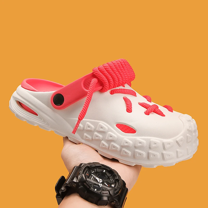 Stylish women's Echo Laced Clogs from a unique angle, highlighting design.