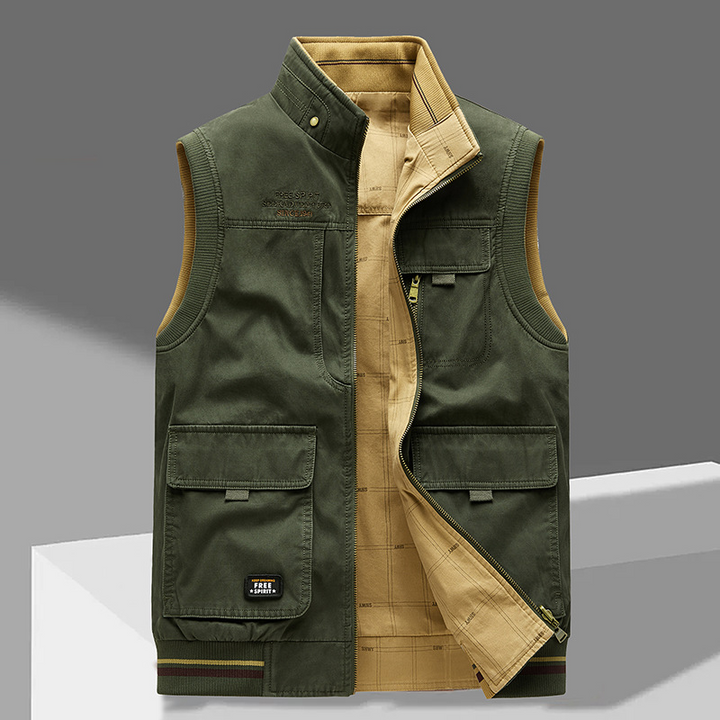 Durable men's multi-pocket work vest, breathable for comfort. Essential utility vest for big and tall.
