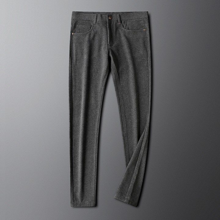 Gray men's heritage tailored trousers, offering a sophisticated look for any occasion.