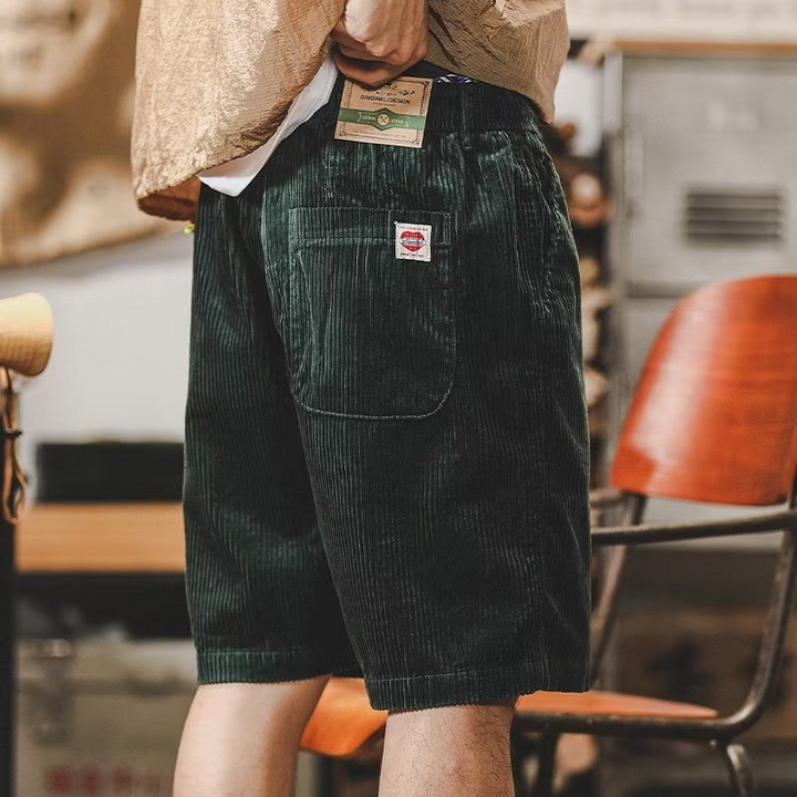 Off-white relaxed men's drawstring shorts, designed for everyday comfort and casual summer style.
