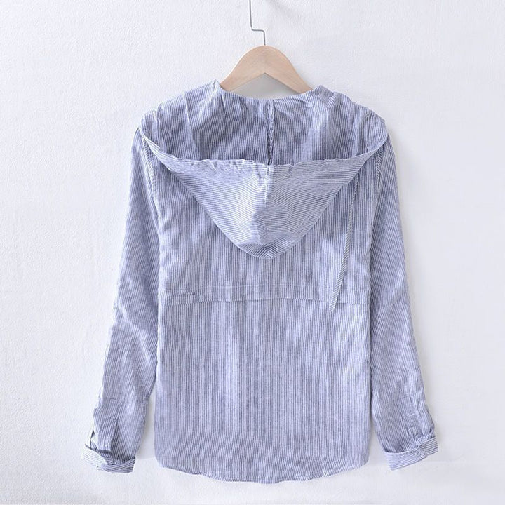 Lightweight men's casual hoodie with a stylish button front. Perfect for spring and summer fashion, offering comfort.
