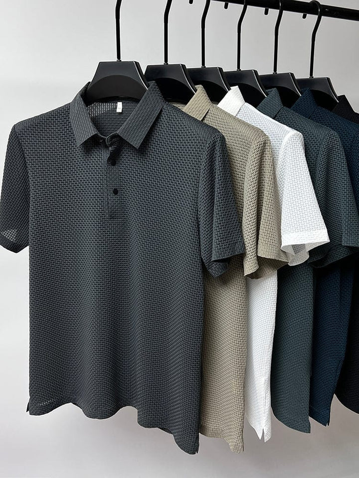 Classic men's short sleeve polo, a versatile top for smart casual everyday wear.