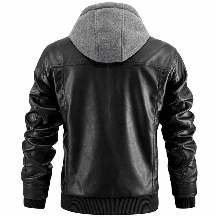 Premium Lederjacke mit Kapuze für Herren
