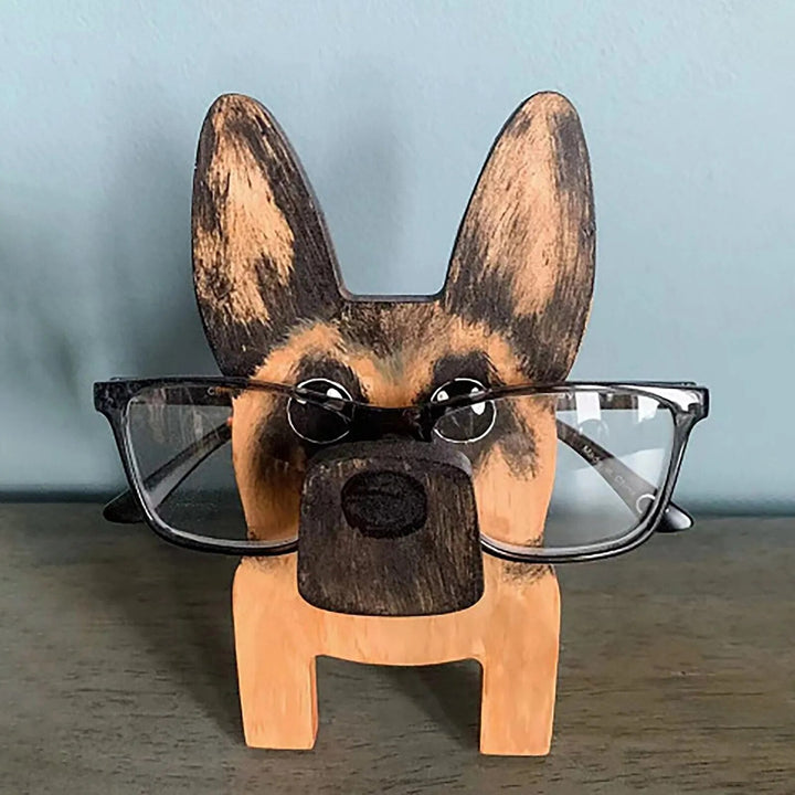 Wooden animal friends eyewear stand, a cute and practical desk organizer for all glasses.