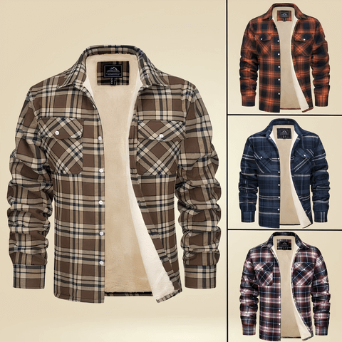 Fodrad Rutig Jacka för Män - Värme och Stil för Kyliga Dagar