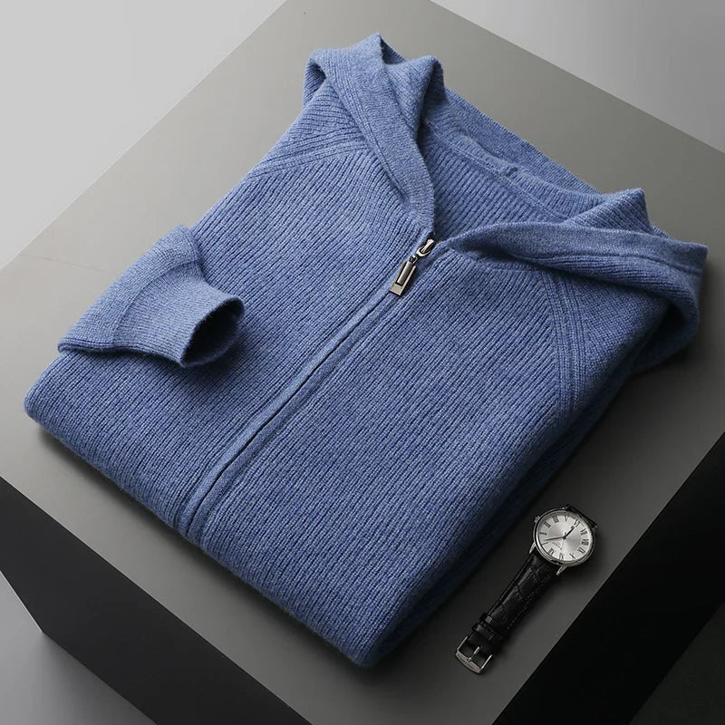 Nova Men's full-zip comfort hoodie, a modern and soft design for everyday fashion & warm casual layering.
