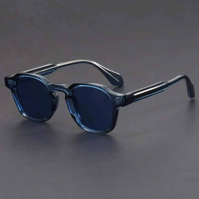 Robust square frame unisex sunglasses, retro design, full UV protection & anti-glare.