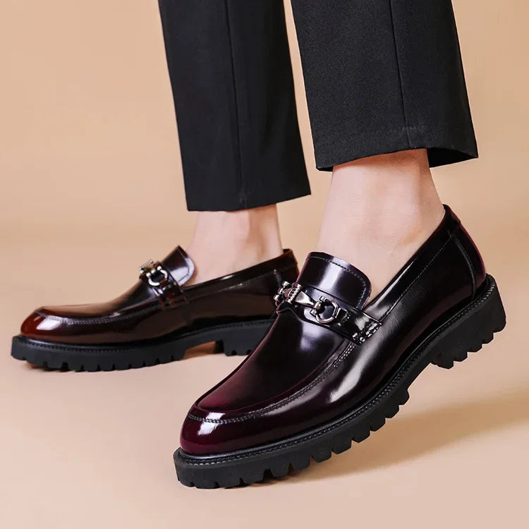 Men's formal slip-on loafers, sophisticated business casual footwear, classic elegant style.